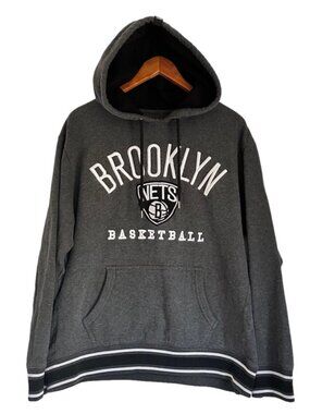 UNK Brooklyn Nets Embroidered Hooded Sweater Size XL